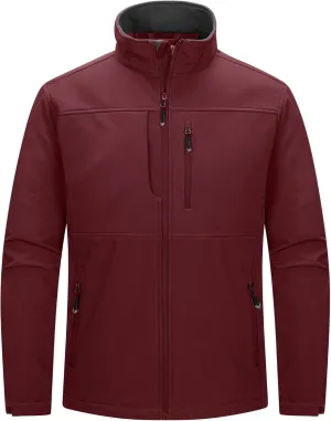 33,000ft Men's Lightweight Softshell Jacket Warm Fleece Lined Windbreaker Waterproof Soft Shell for Outdoor Hiking