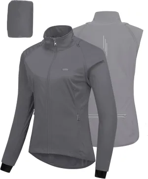 33,000ft Women's Zip Up Lightweight Athletic Workout Yoga Cycling Track Running Jacket Waterproof Windproof Reflective