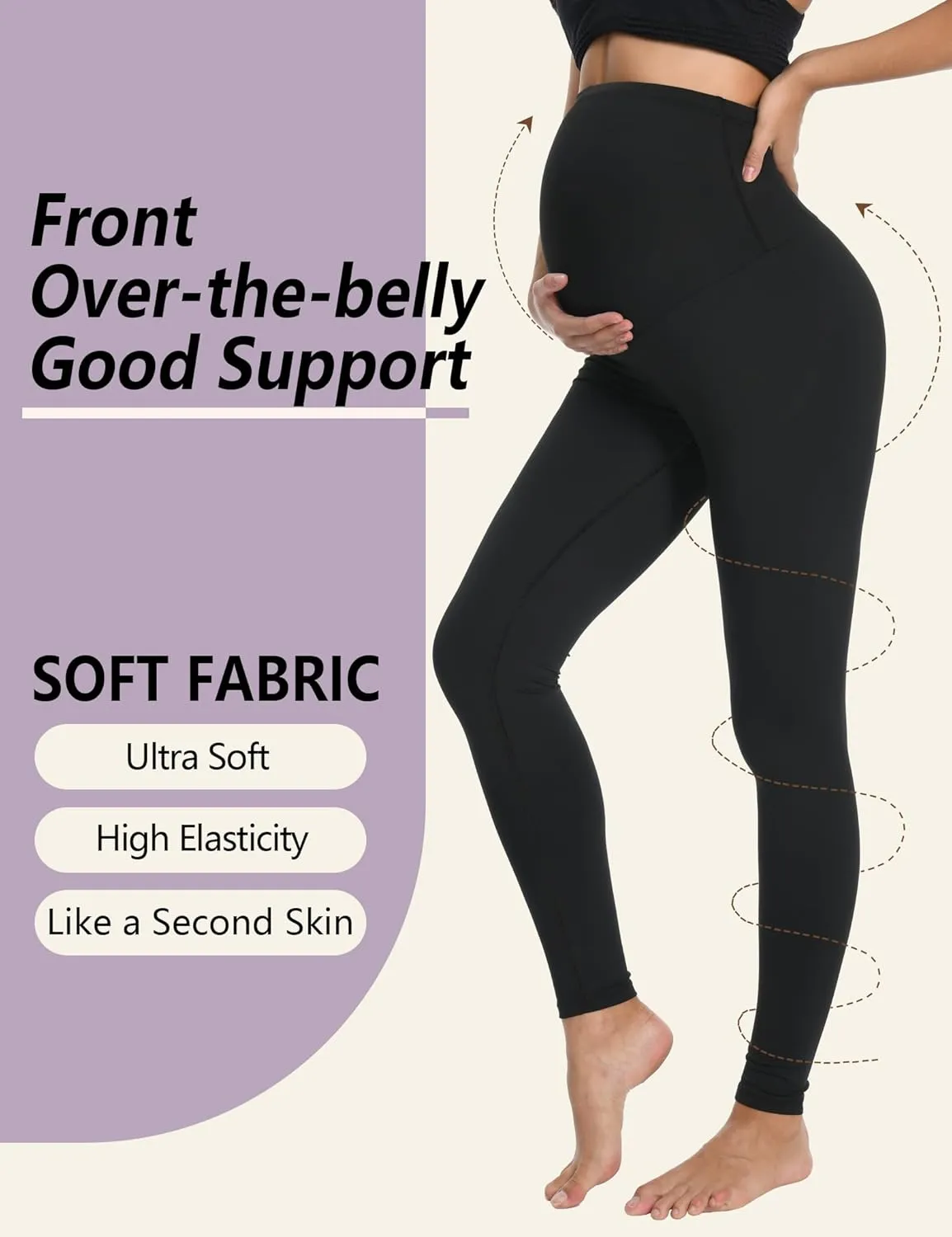 3/4 Pack Women's Maternity Leggings Over The Belly High Waisted Yoga Workout Pregnancy Pants Activewear for Women