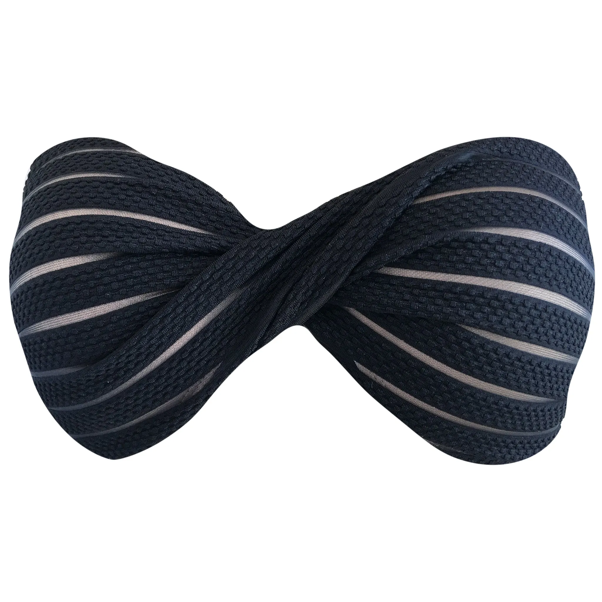 Alga Marinha Beatrix Black and Tan Striped Bandeau Bikini