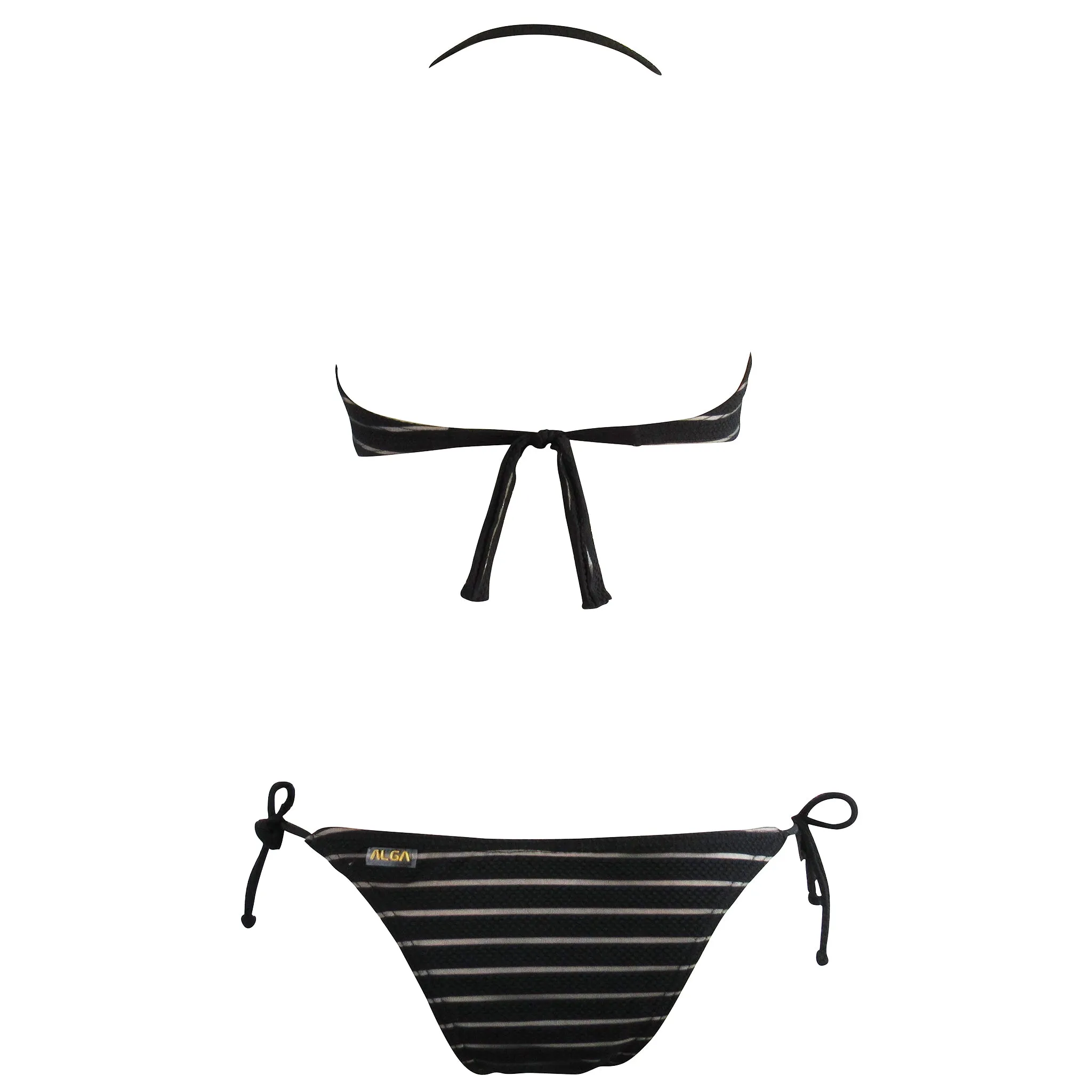 Alga Marinha Beatrix Black and Tan Striped Bandeau Bikini