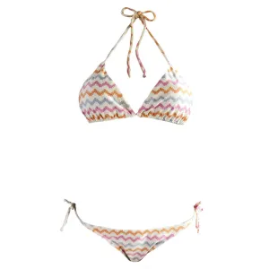 Alga Marinha Deco Zig Zag Stripes Triangle String Bikini