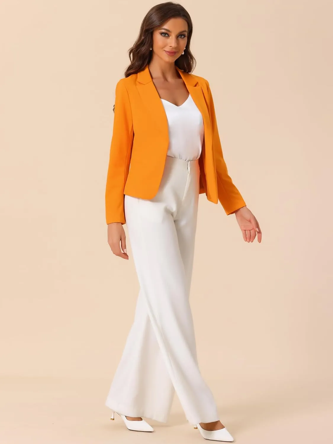 Allegra K Business Blazer for Women's Work Office Open Front Casual Dressy Suit Jackets