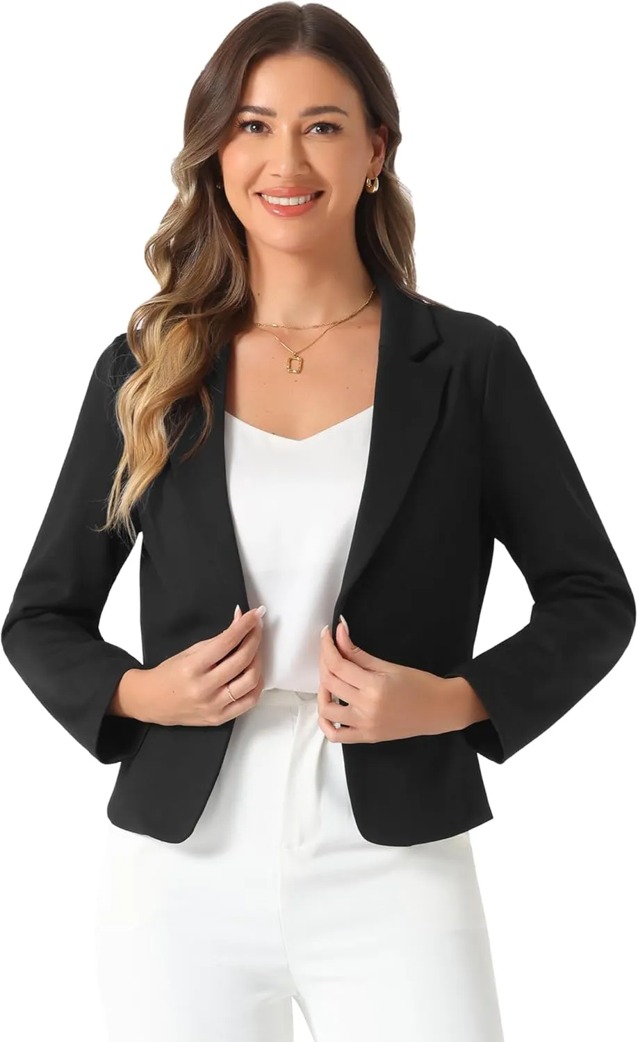 Allegra K Business Blazer for Women's Work Office Open Front Casual Dressy Suit Jackets