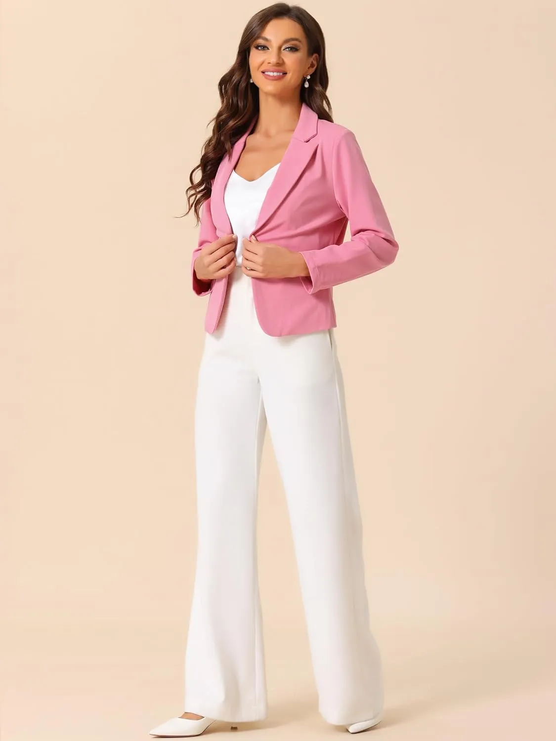 Allegra K Business Blazer for Women's Work Office Open Front Casual Dressy Suit Jackets
