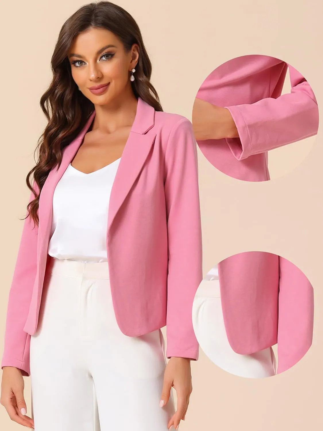 Allegra K Business Blazer for Women's Work Office Open Front Casual Dressy Suit Jackets