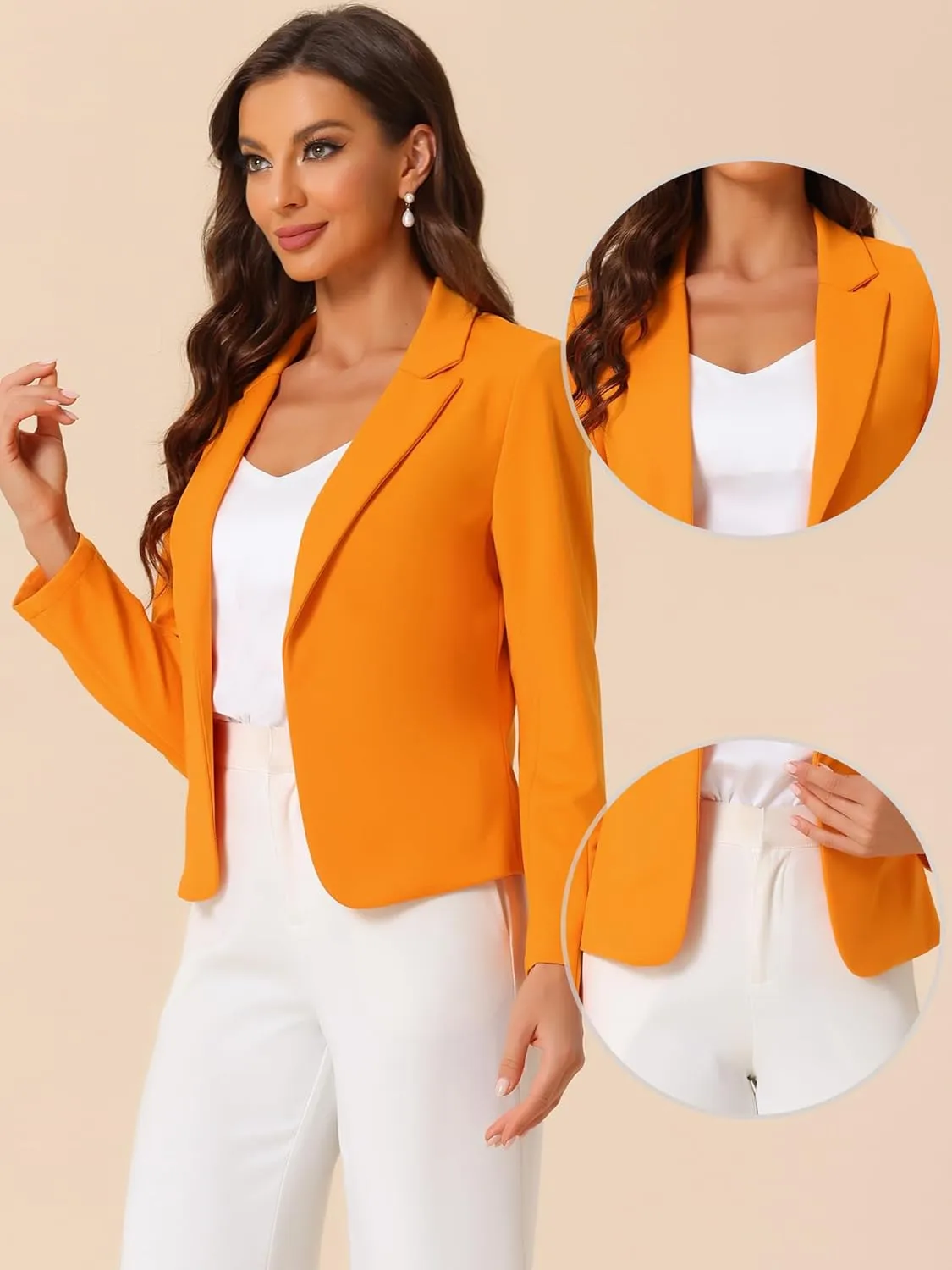 Allegra K Business Blazer for Women's Work Office Open Front Casual Dressy Suit Jackets