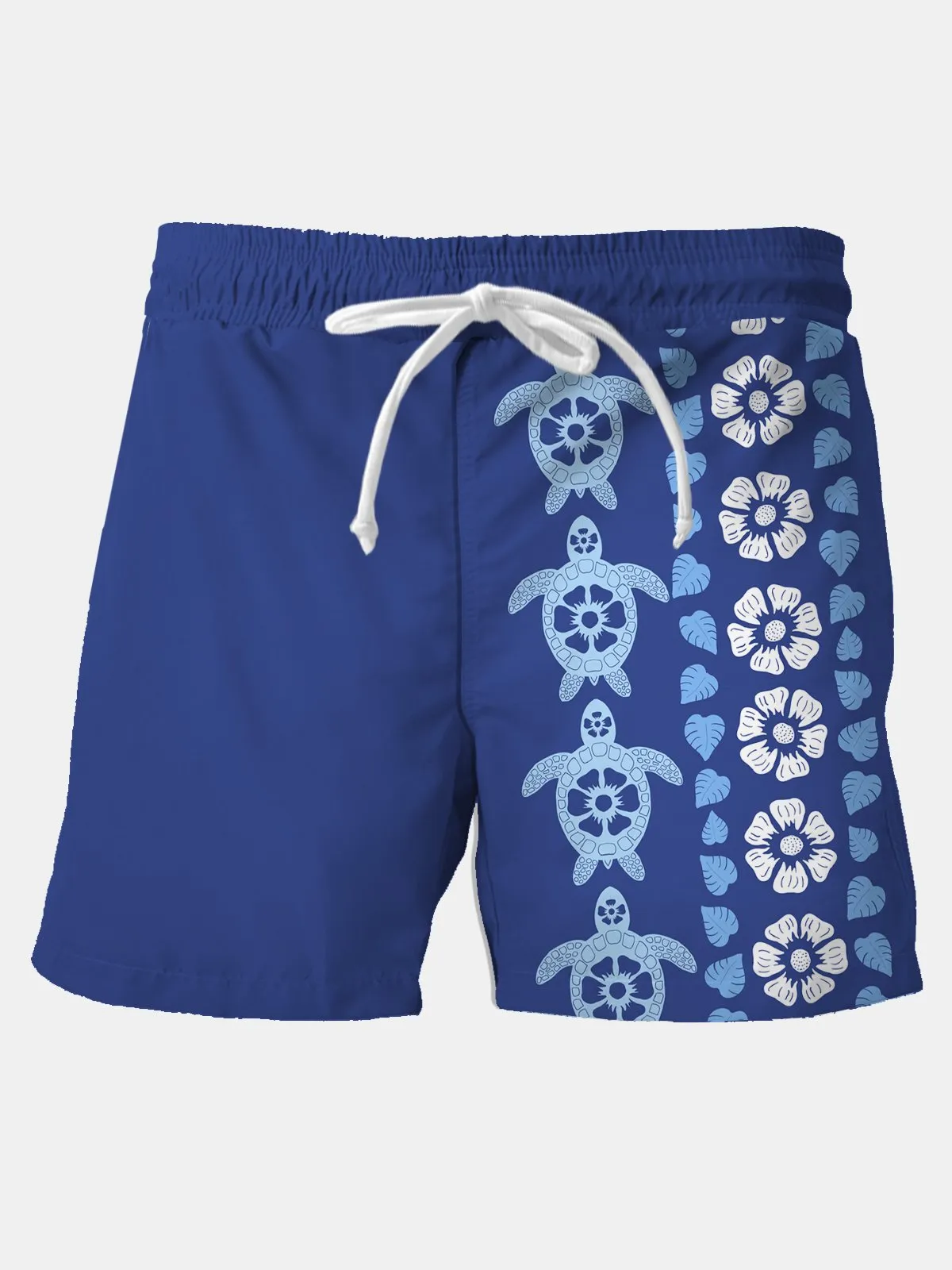 Alohadaddy Vacation Beach Turtle Hibiscus Flower Men's Art Breathable quick Dry Casual Shorts Swim Trunks