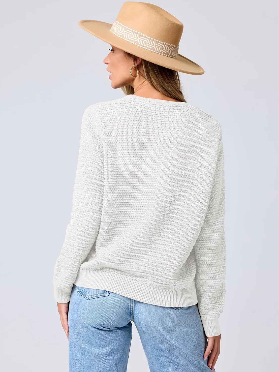 ANRABESS Women's Tweed Knit Cardigan Sweater Casual Long Sleeve Cropped Button Down Lady Jackets 2025 Spring Fashion Outwear