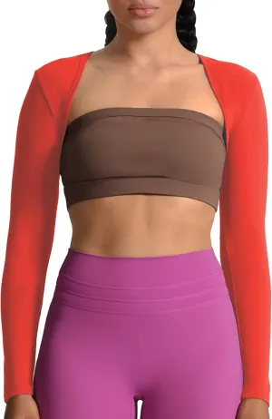 Aoxjox Women's Long Sleeve Open Front Lexi Lined Bolero Shrug Crop Top Cardigan