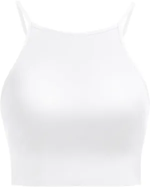 Aqua Eve Women's Sport Bra Bikini Tops Racerback Swimsuit High Neck Bathing Suit Crop Swim Tops Only No Bottom