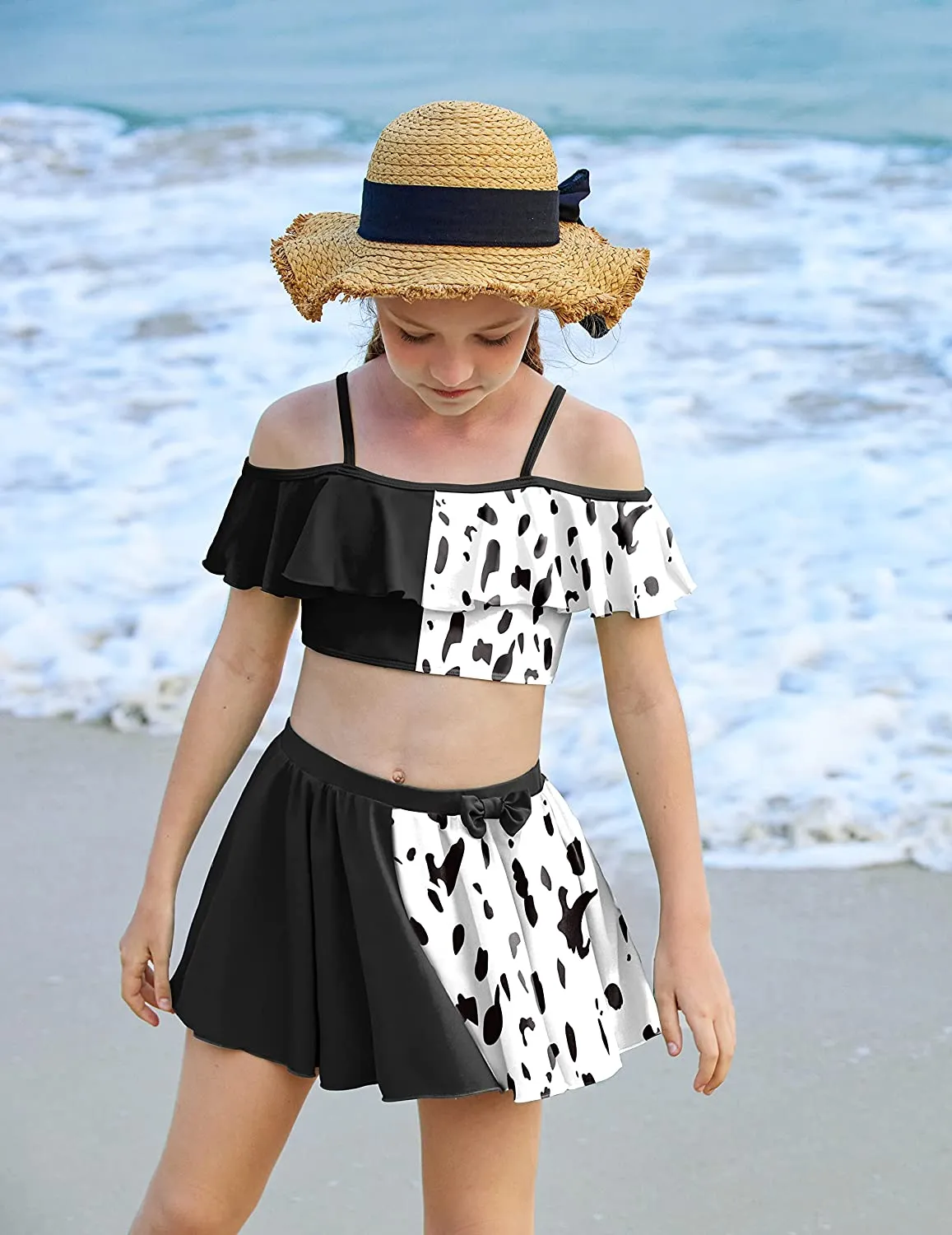 Arshiner Girls 3 Pieces Swimsuit Floral Bikini Bathing Suit