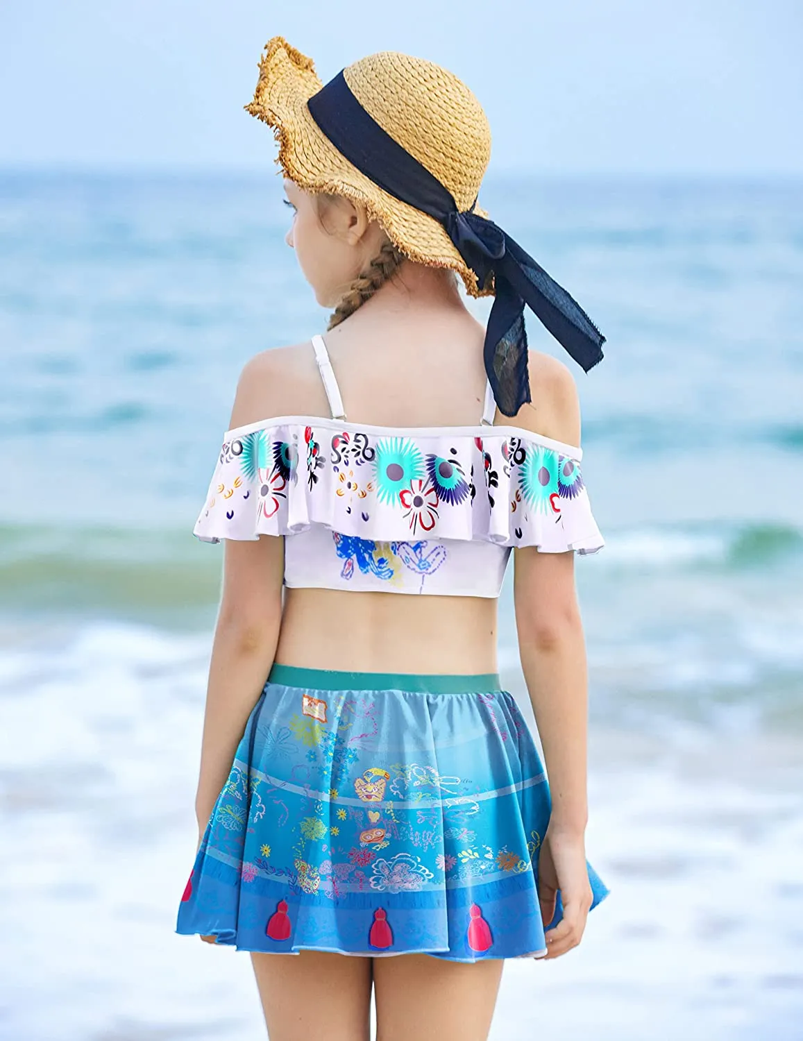 Arshiner Girls 3 Pieces Swimsuit Floral Bikini Bathing Suit