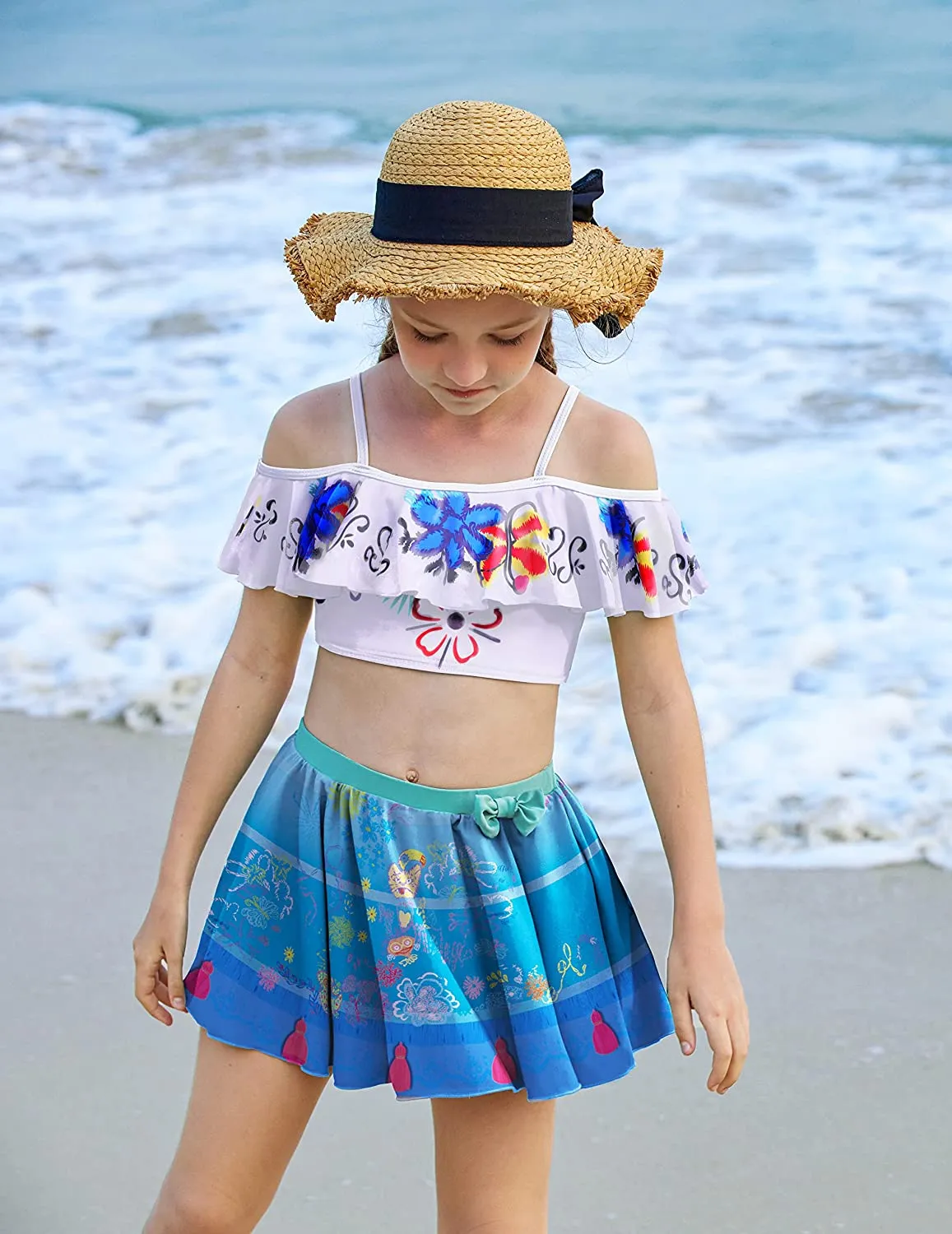 Arshiner Girls 3 Pieces Swimsuit Floral Bikini Bathing Suit