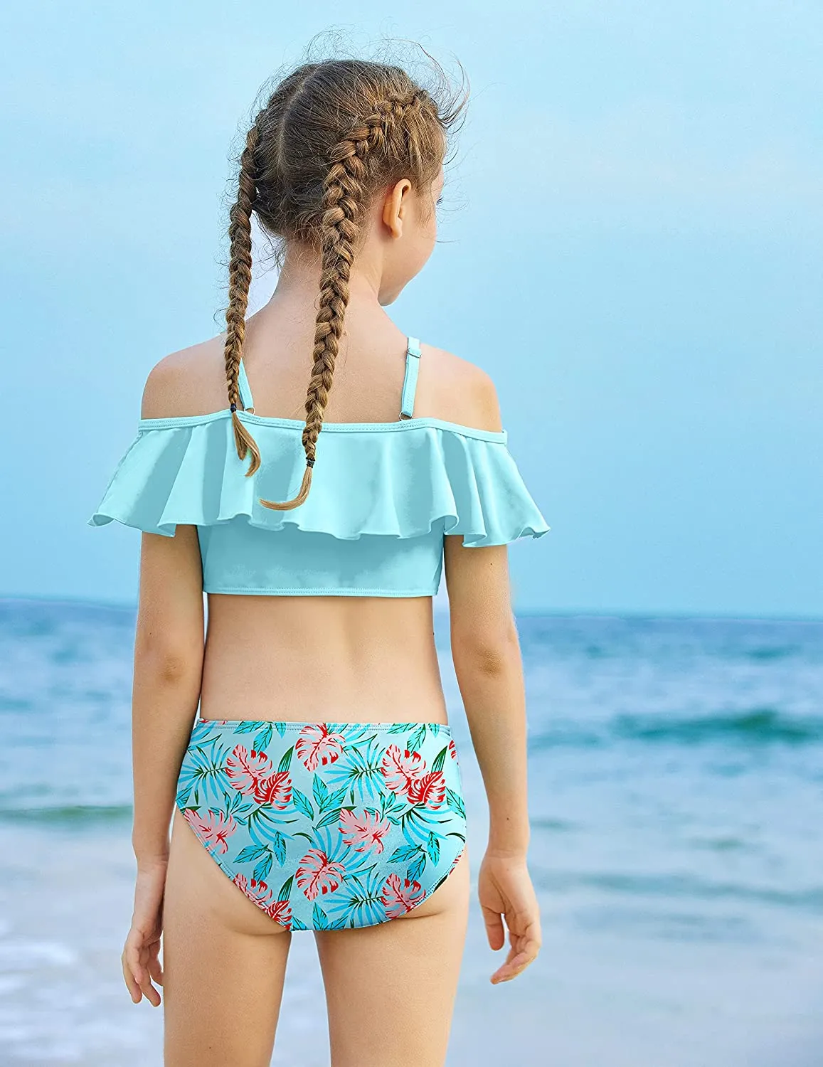 Arshiner Girls 3 Pieces Swimsuit Floral Bikini Bathing Suit