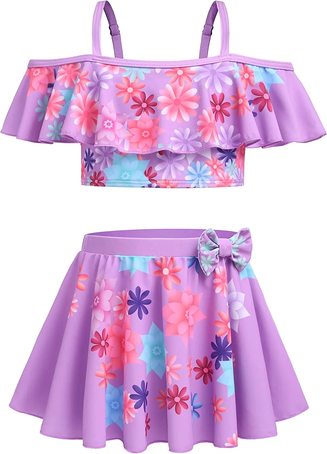 Arshiner Girls 3 Pieces Swimsuit Floral Bikini Bathing Suit