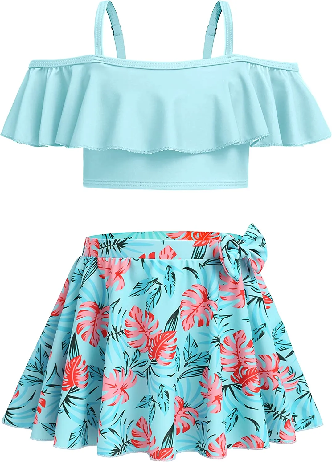 Arshiner Girls 3 Pieces Swimsuit Floral Bikini Bathing Suit