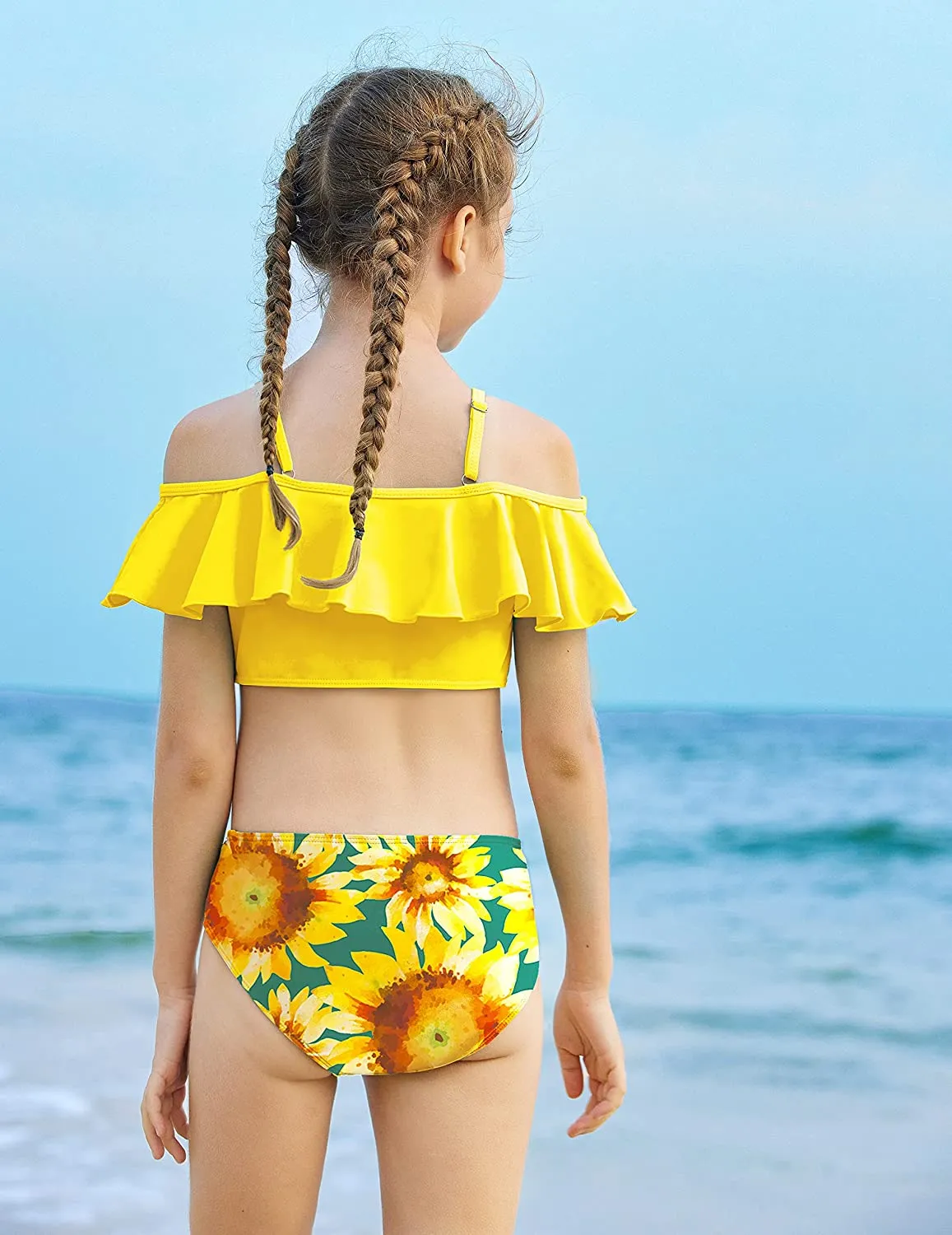 Arshiner Girls 3 Pieces Swimsuit Floral Bikini Bathing Suit