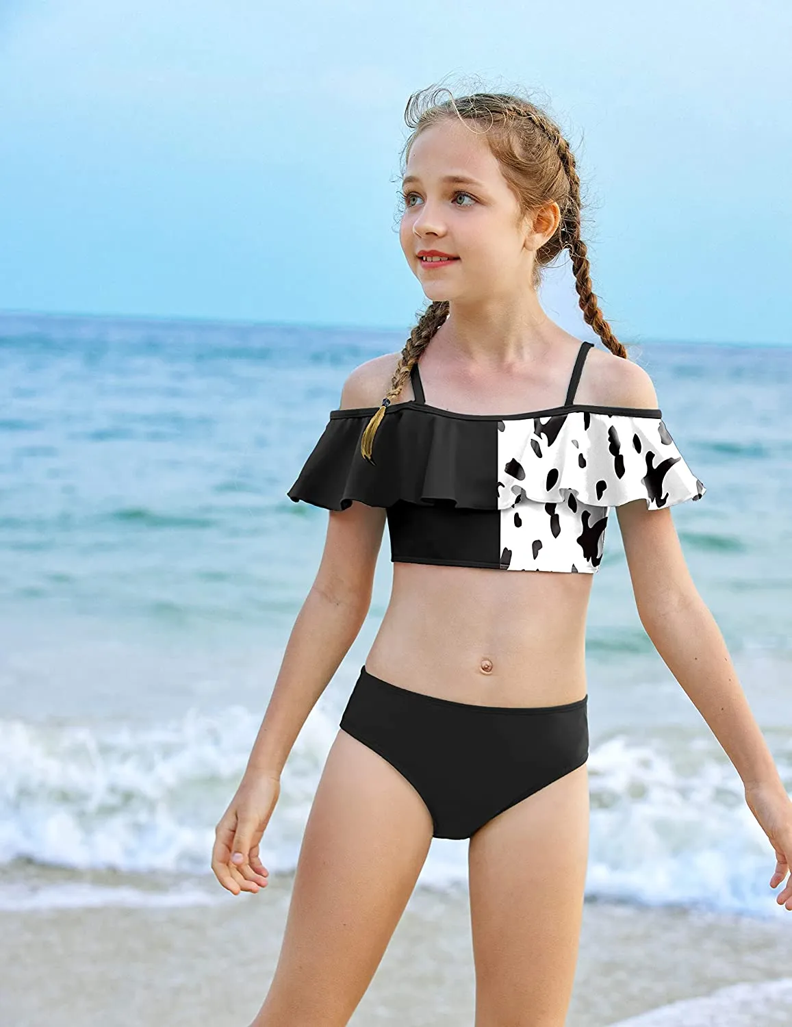 Arshiner Girls 3 Pieces Swimsuit Floral Bikini Bathing Suit