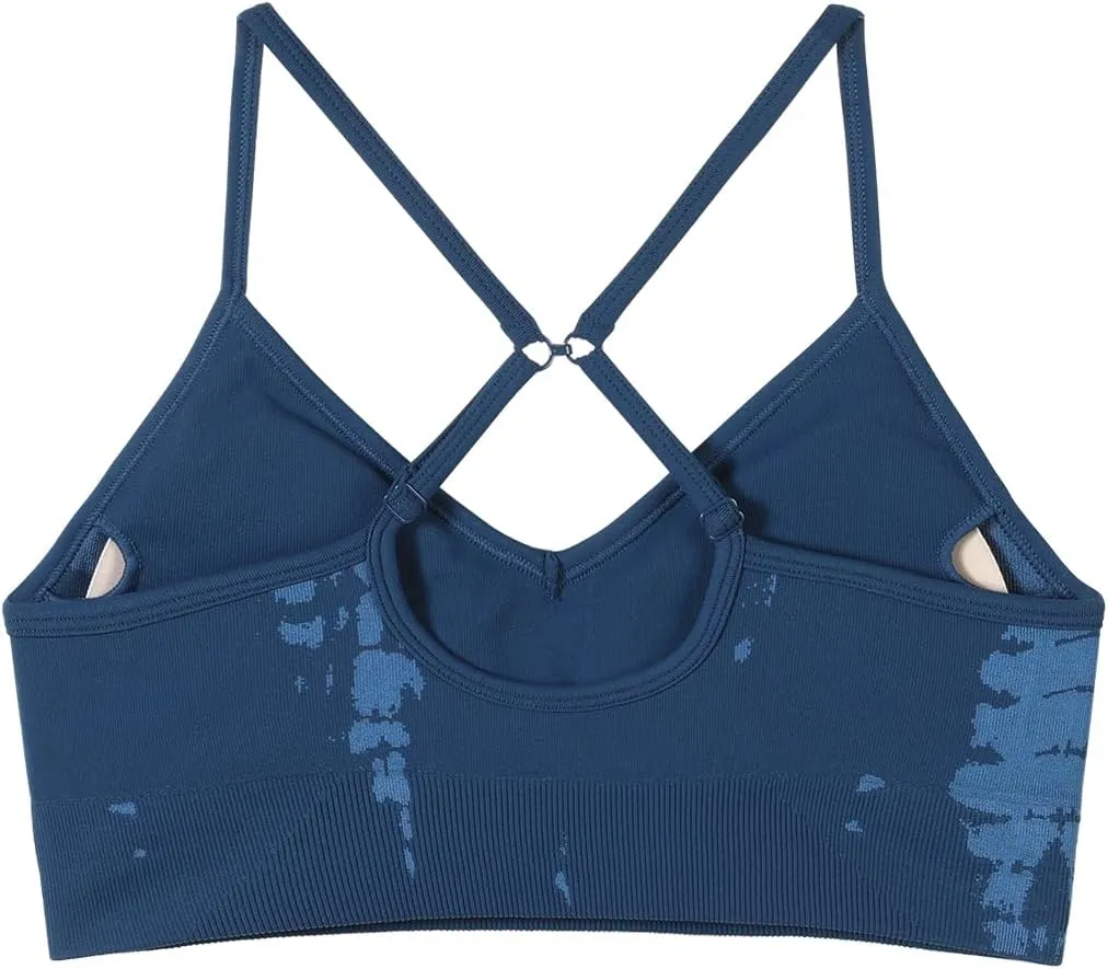AUROLA Serpent Seamless Sports Bras for Women,Backless Padded Strappy Workout Gym Yoga Crop Tops