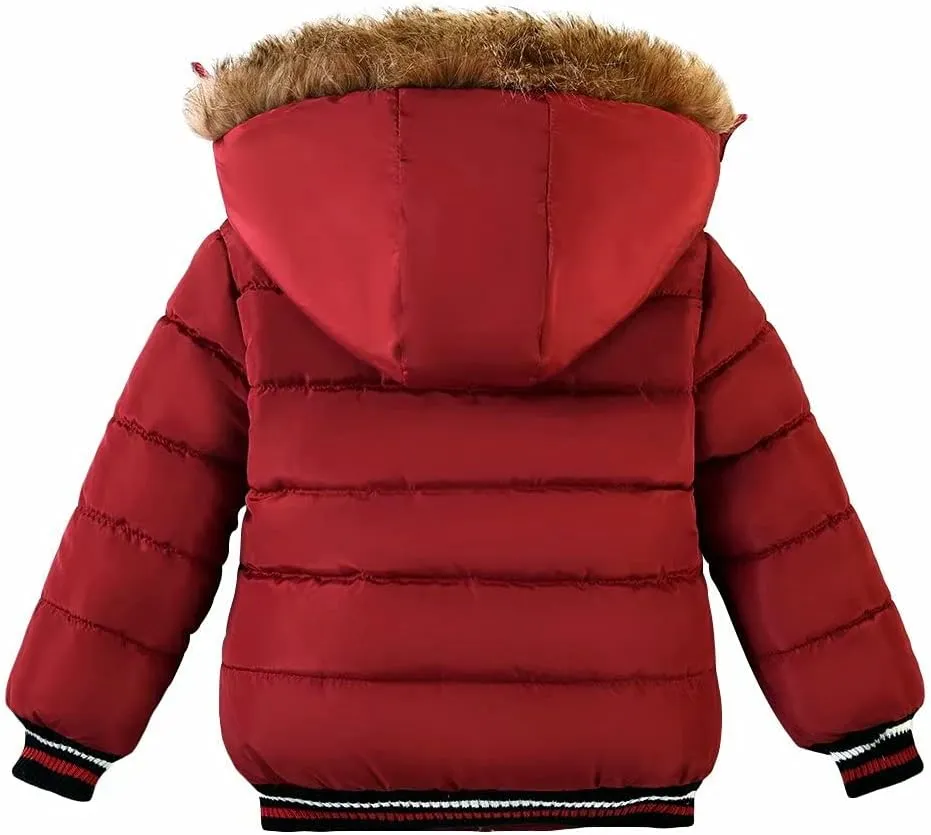 Baby Boys Girls Winter Thick Hooded Down Jacket Warm Snow Jackets Toddler Outdoor Coat 1-6 Years