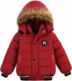 Baby Boys Girls Winter Thick Hooded Down Jacket Warm Snow Jackets Toddler Outdoor Coat 1-6 Years
