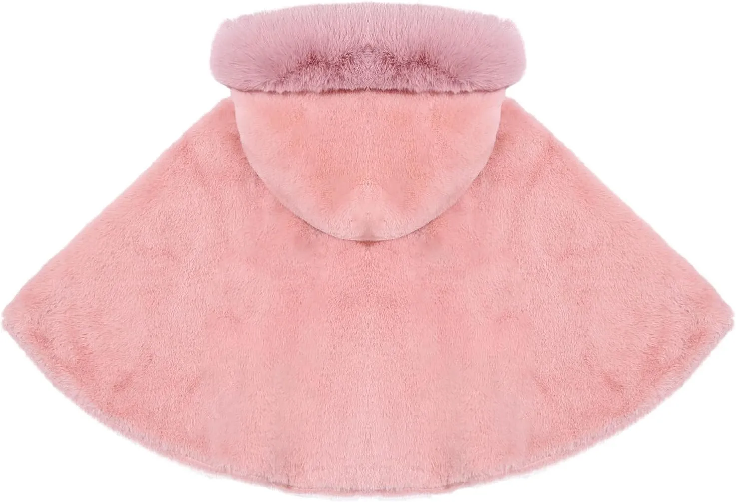 Baby Kids Girls Winter Warm Thicken Hooded Cape Faux Fur Fleece Cloak Coat Outwear Shawl