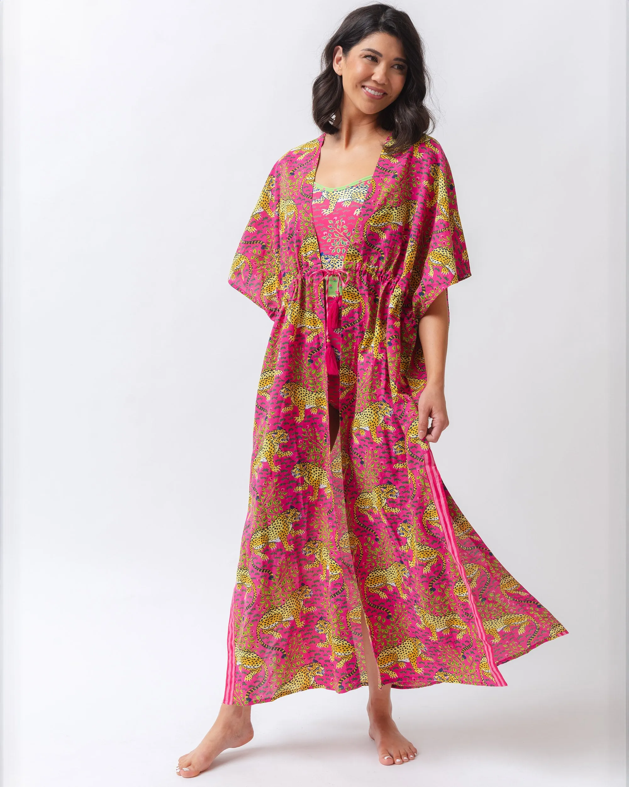 Bagheera - Daylight Open Front Cover-Up - Hot Pink