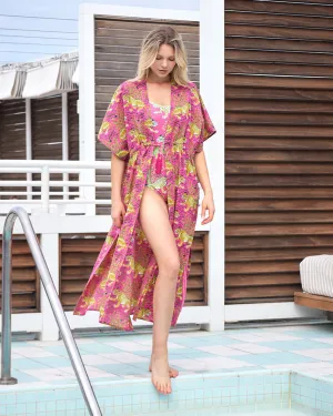 Bagheera - Daylight Open Front Cover-Up - Hot Pink