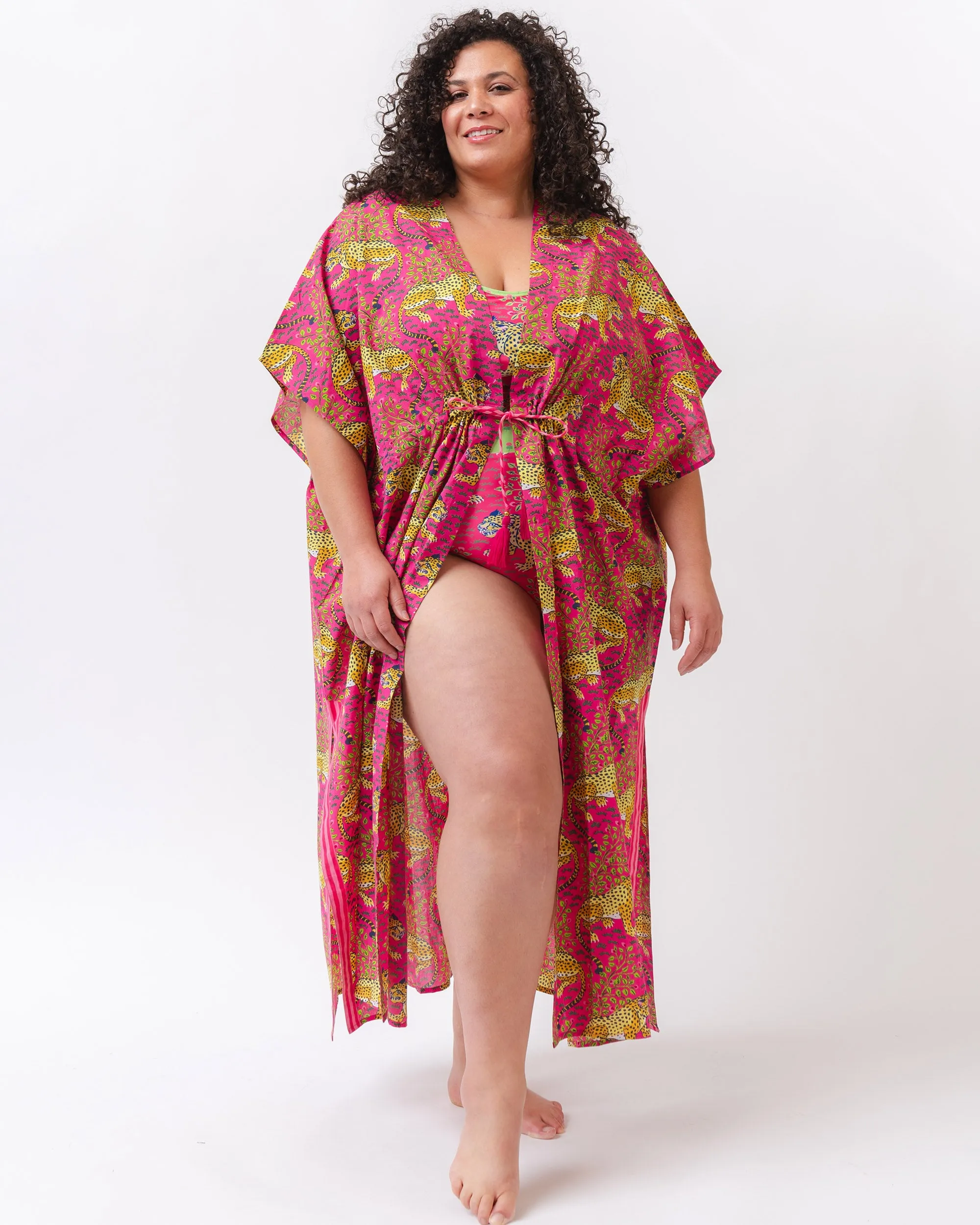 Bagheera - Daylight Open Front Cover-Up - Hot Pink