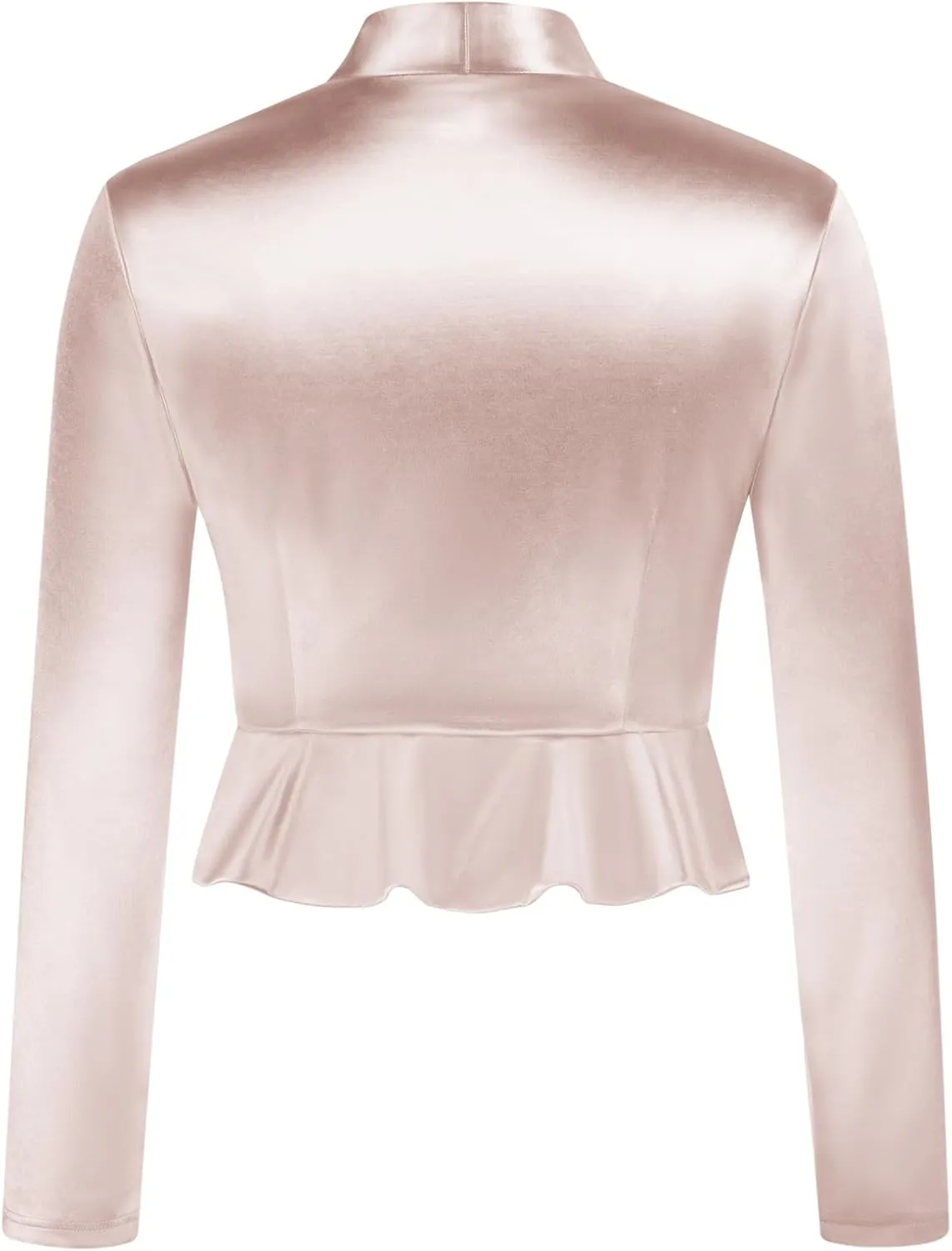 Belle Poque Women's Vintage Cropped Shrug Open Front Long Sleeve Ruffled Bolero Cardigan for Dress S-2XL