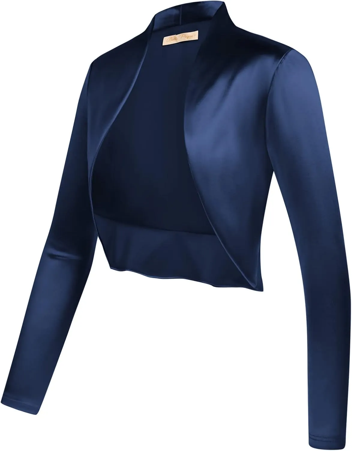 Belle Poque Women's Vintage Cropped Shrug Open Front Long Sleeve Ruffled Bolero Cardigan for Dress S-2XL
