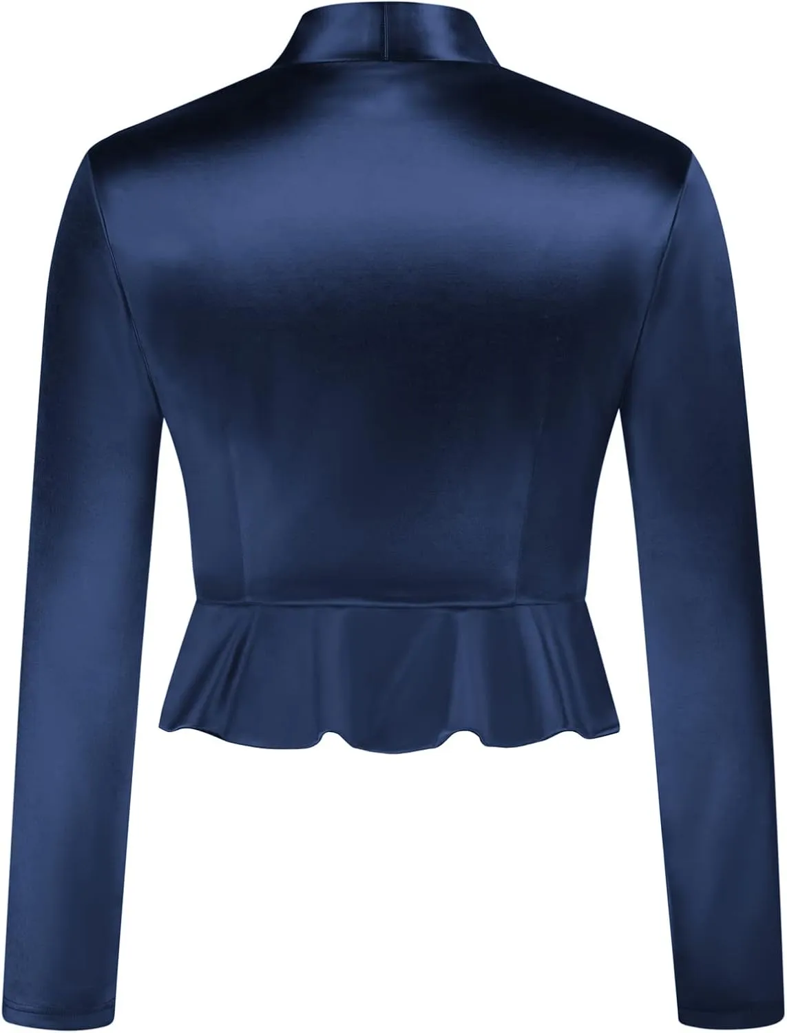 Belle Poque Women's Vintage Cropped Shrug Open Front Long Sleeve Ruffled Bolero Cardigan for Dress S-2XL
