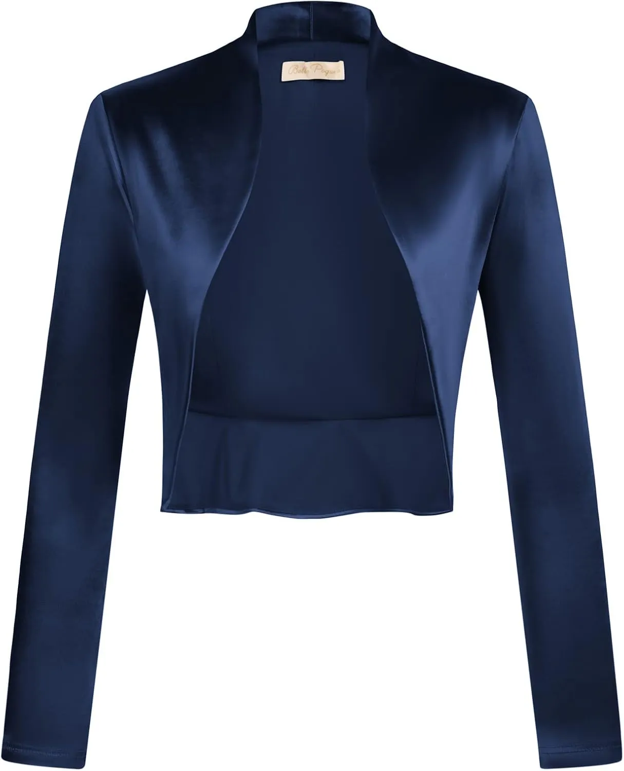 Belle Poque Women's Vintage Cropped Shrug Open Front Long Sleeve Ruffled Bolero Cardigan for Dress S-2XL