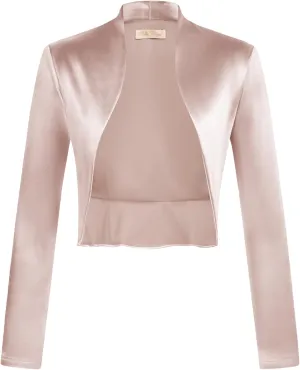 Belle Poque Women's Vintage Cropped Shrug Open Front Long Sleeve Ruffled Bolero Cardigan for Dress S-2XL