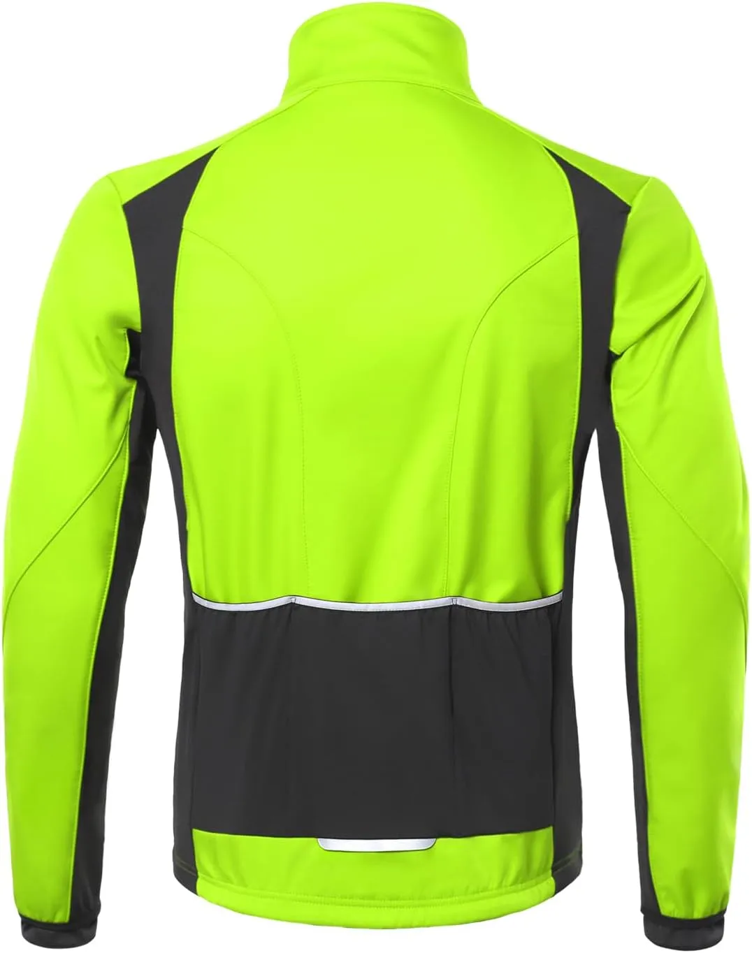BERGRISAR Winter Cycling Jacket for Men with 6 Pockets Windproof Thermal Softshell Bike Jacket Running Windbreaker