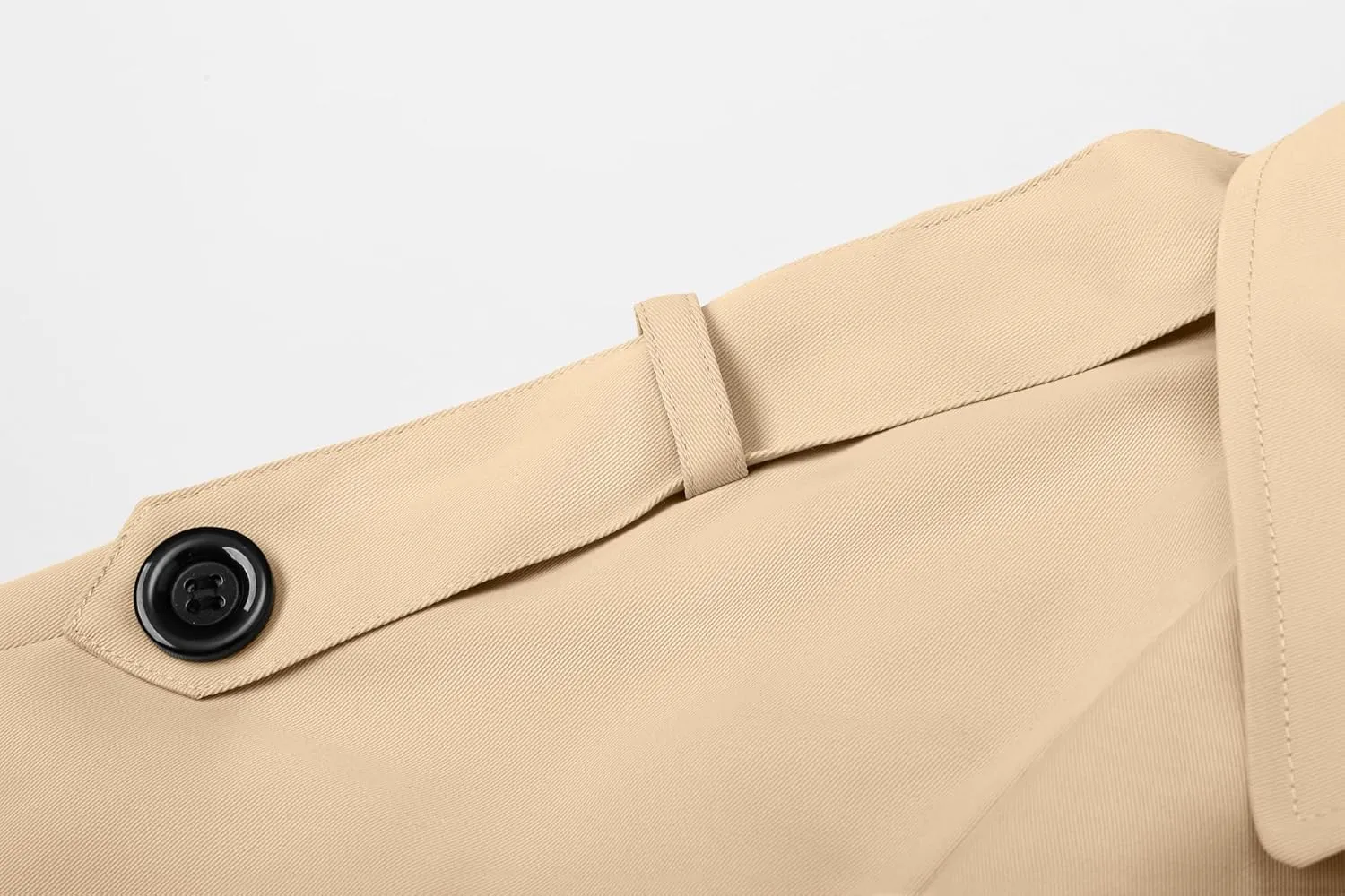 Betusline Women's Double Breasted Short Trench Coat with Belt