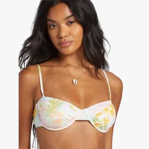 Billabong Womens Peaceful Palms Ruched Underwire Bikini Top Multi