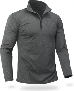 Boladeci Men's Quarter Zip Pullover Premium Fleece Lined Heather Long Sleeve Golf Shirts Midweight 1/4 Half Zip Sweatshirts