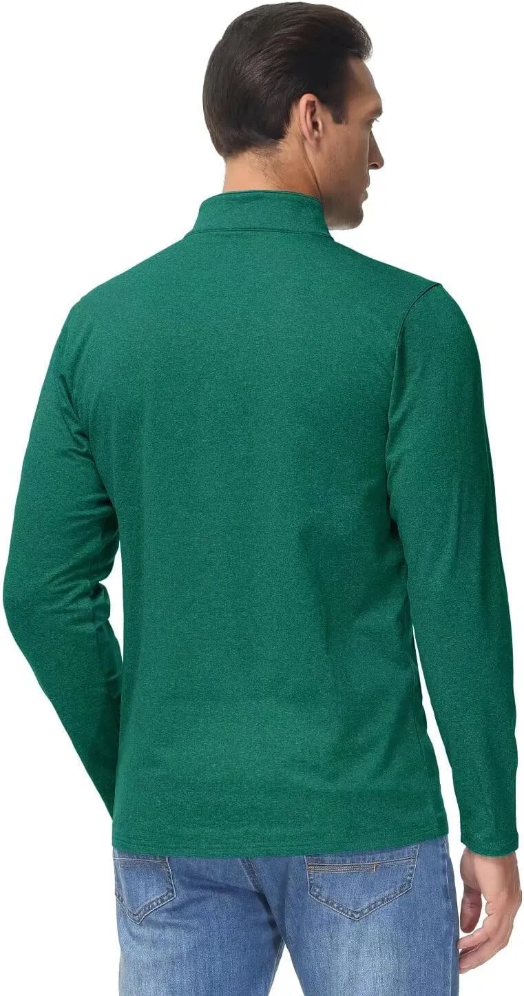 Boladeci Men's Quarter Zip Pullover Premium Fleece Lined Heather Long Sleeve Golf Shirts Midweight 1/4 Half Zip Sweatshirts
