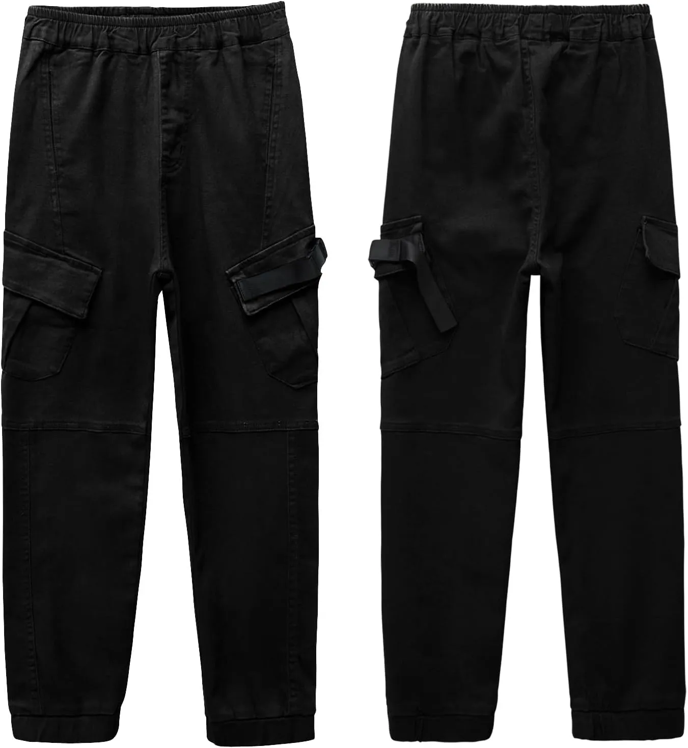 Boys Cargo Pants Cotton Casual Pants Elastic Waist Hiking School Uniform Sweatpants Joggers