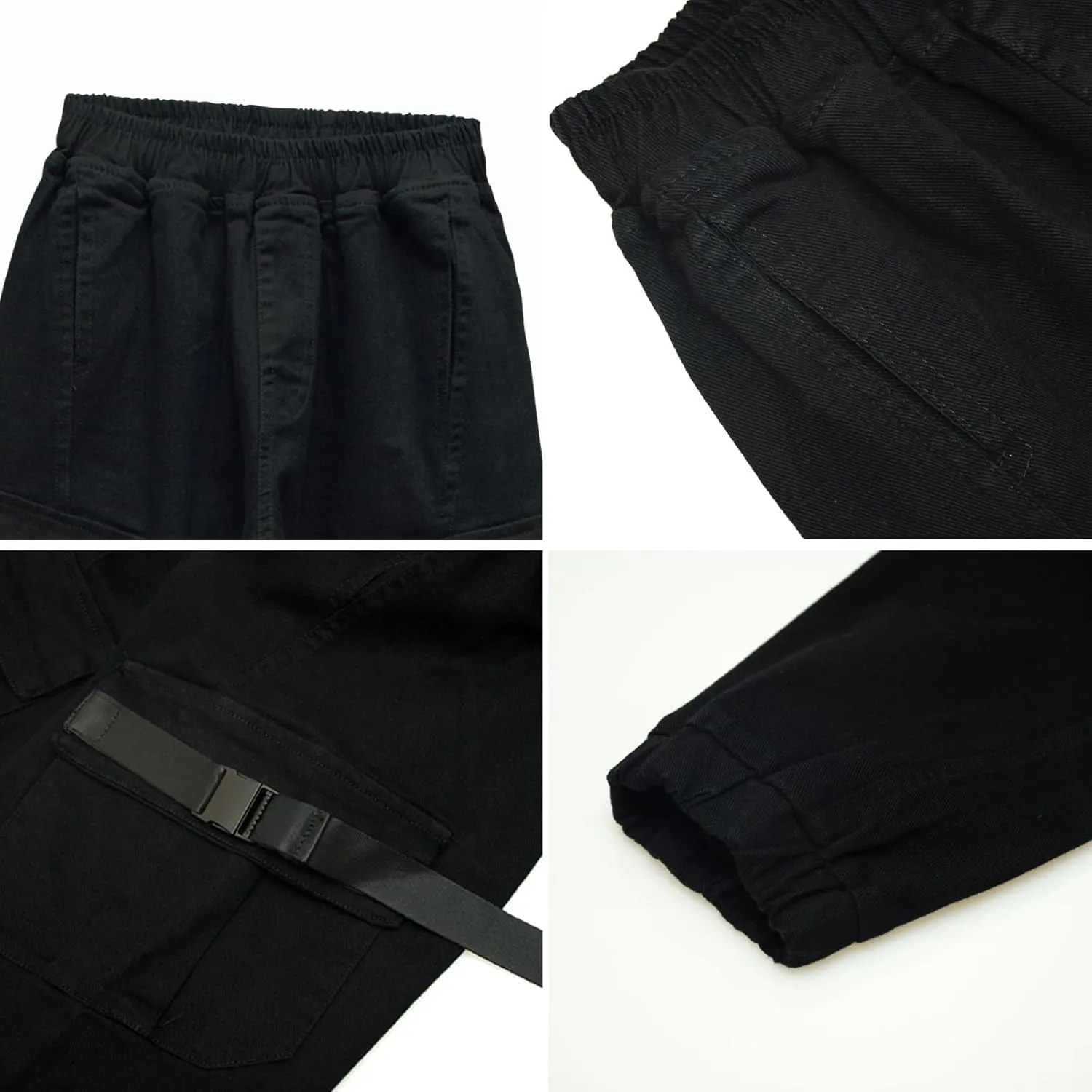 Boys Cargo Pants Cotton Casual Pants Elastic Waist Hiking School Uniform Sweatpants Joggers