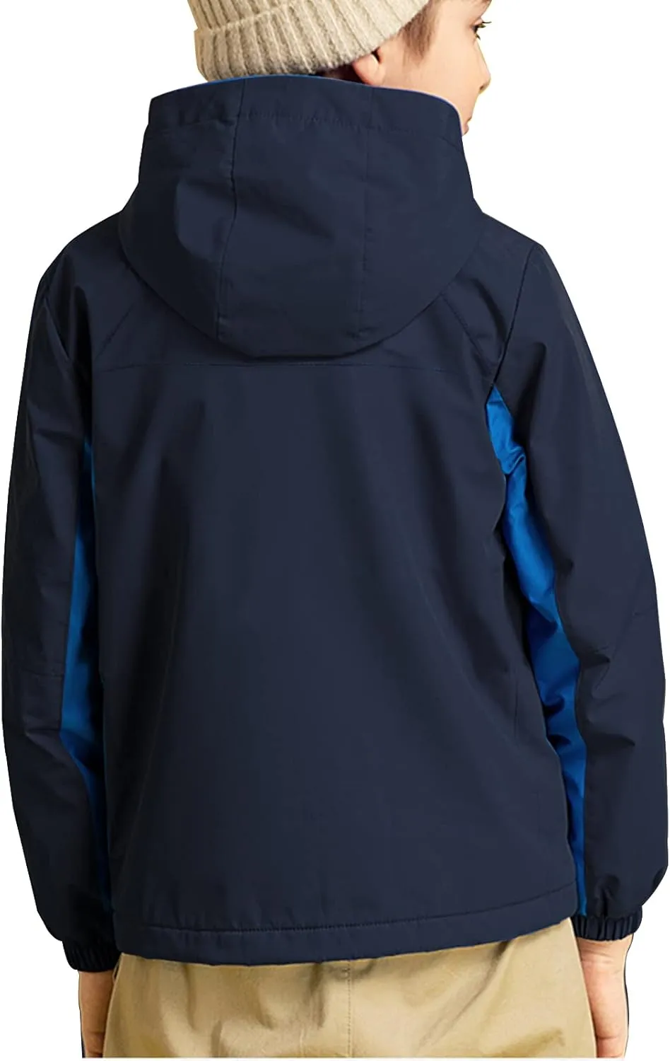 Boy's Waterproof Ski Jacket,Kids Warm Winter Snow Coat,Hooded Fleece Outwear,Windproof RainCoat