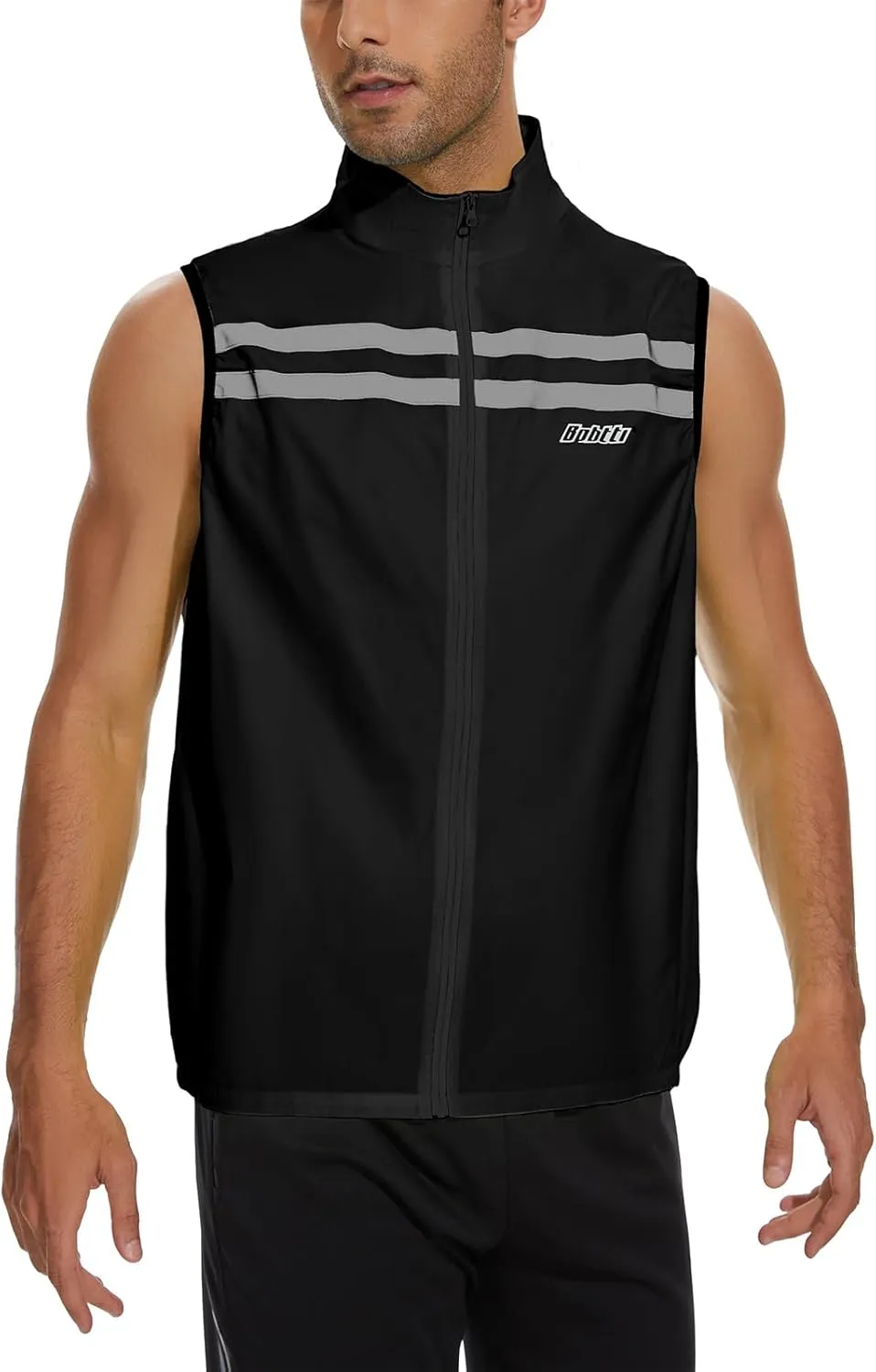 bpbtti Men's Hi-Viz Safety Running Cycling Vest Sleeveless Windbreaker vests- Windproof and Reflective