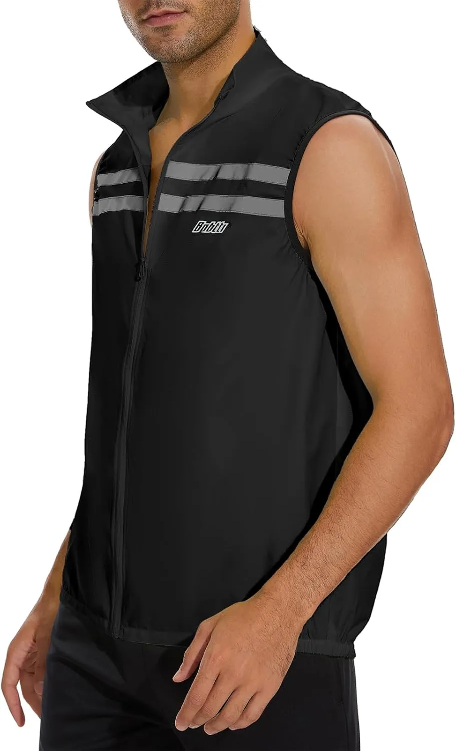 bpbtti Men's Hi-Viz Safety Running Cycling Vest Sleeveless Windbreaker vests- Windproof and Reflective