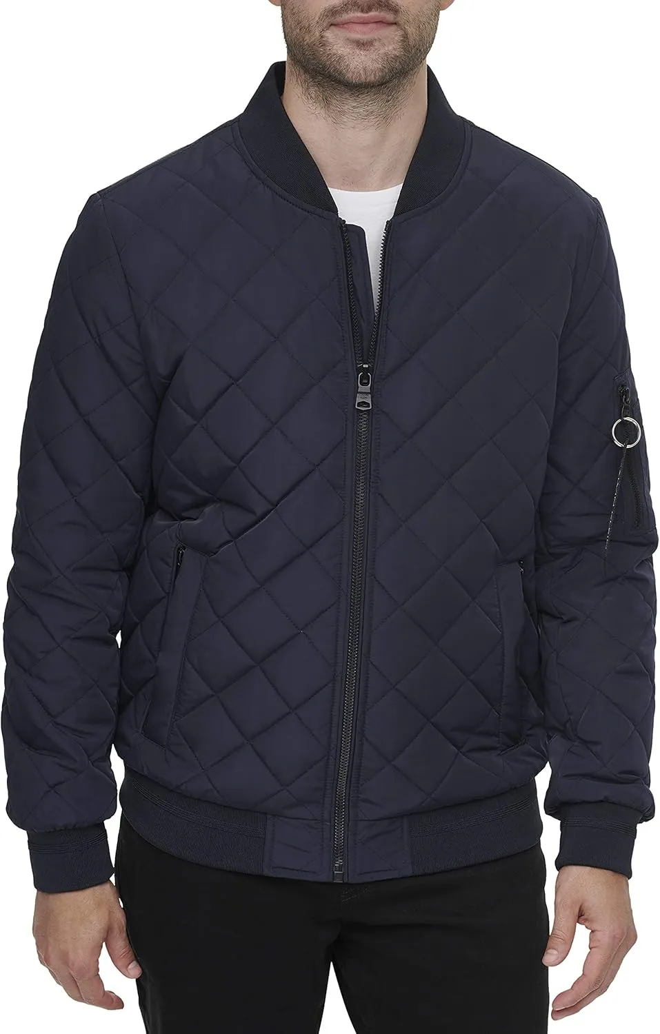 Calvin Klein Men's Quilted Zipper Detail Flight Jacket