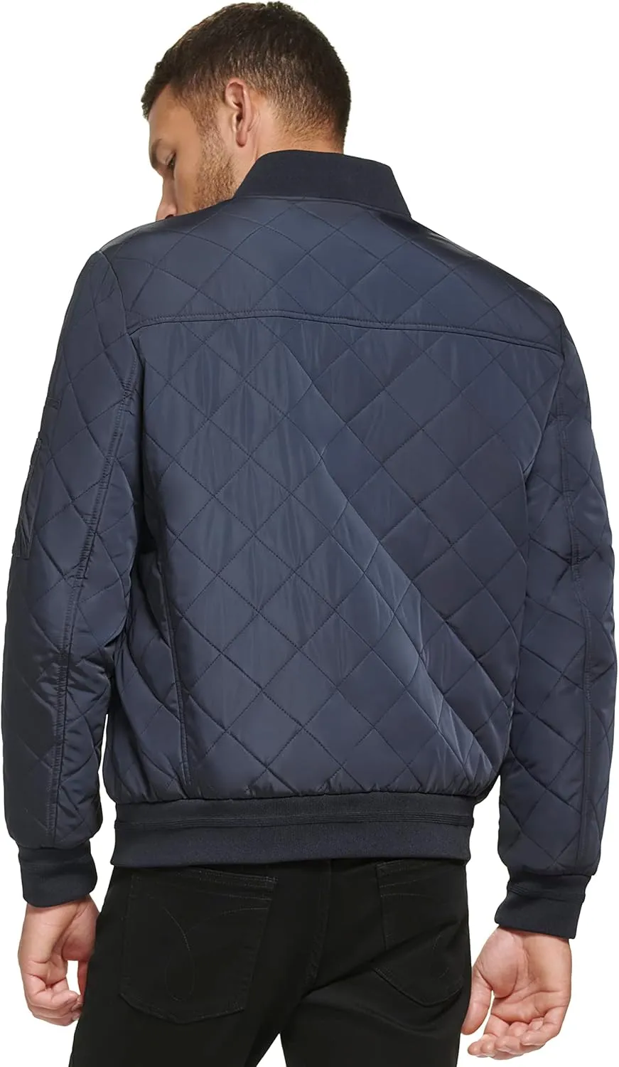 Calvin Klein Men's Quilted Zipper Detail Flight Jacket