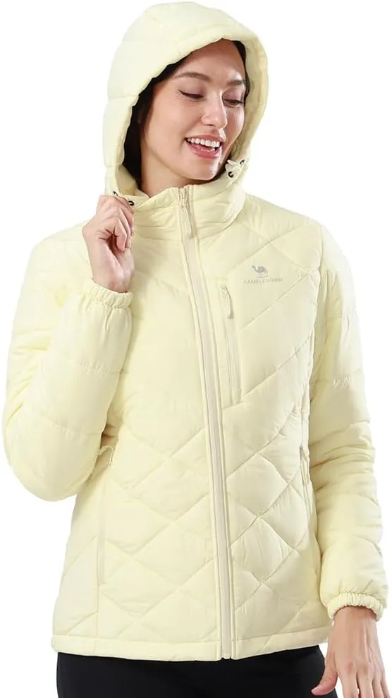 CAMEL CROWN Women's Hooded Puffer Jacket with Heat Reflective Lining Lightweight Winter Coat Warm Jacket