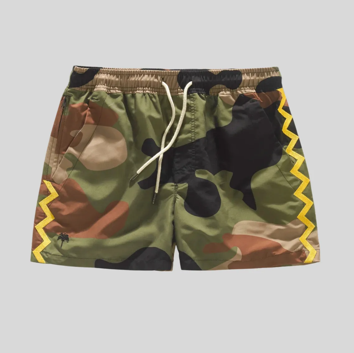 Camo Zig Zag Swim Shorts - Green