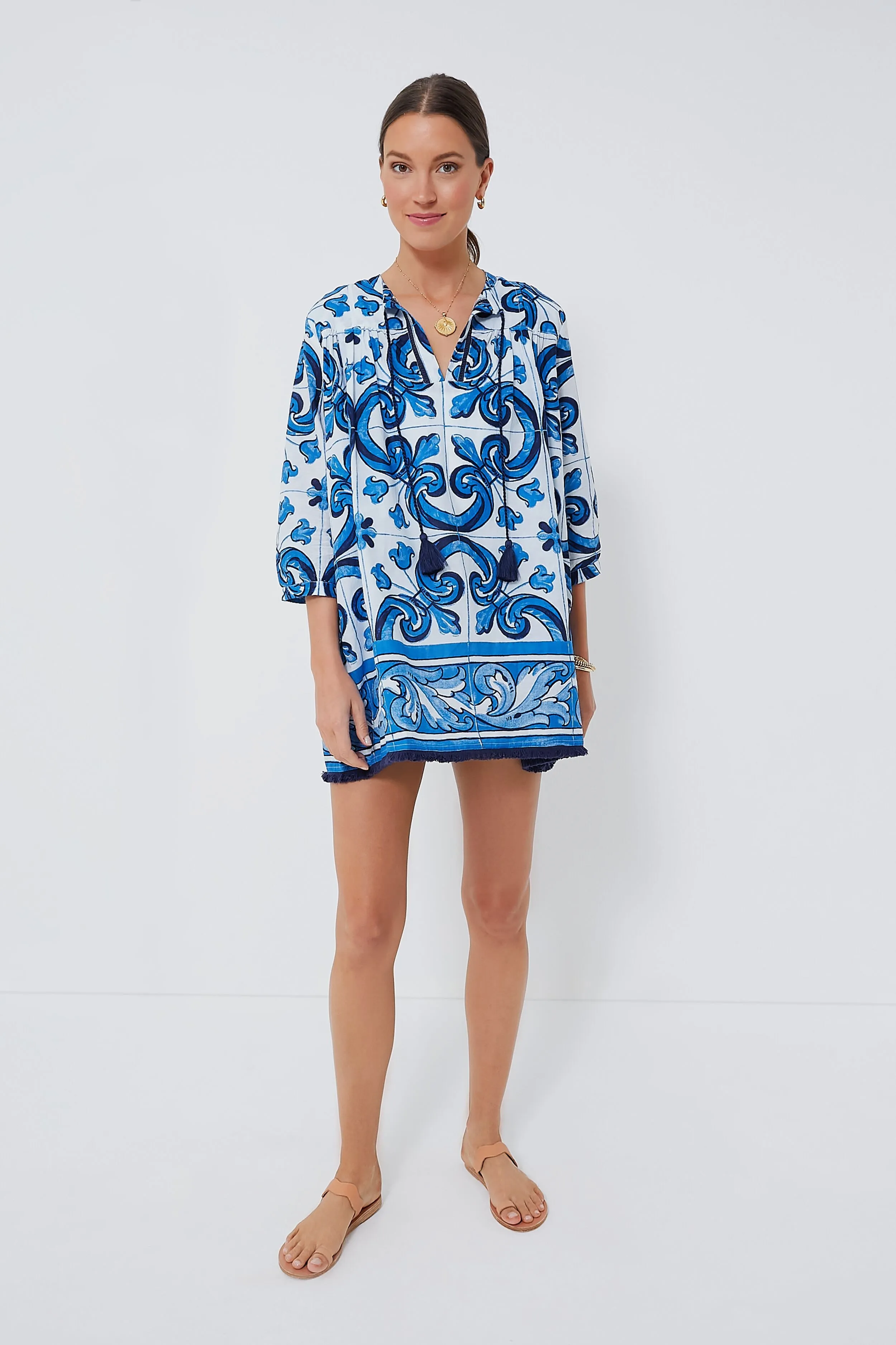 Capri Blue Majolica Tile Bondi Coverup